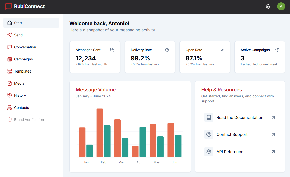 RubiConnect Dashboard